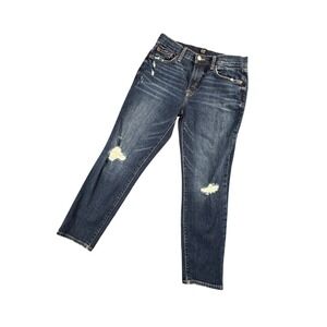 GAP Girlfriend Jeans Womens Distressed‎ Medium Wash Y2K Denim Size 4